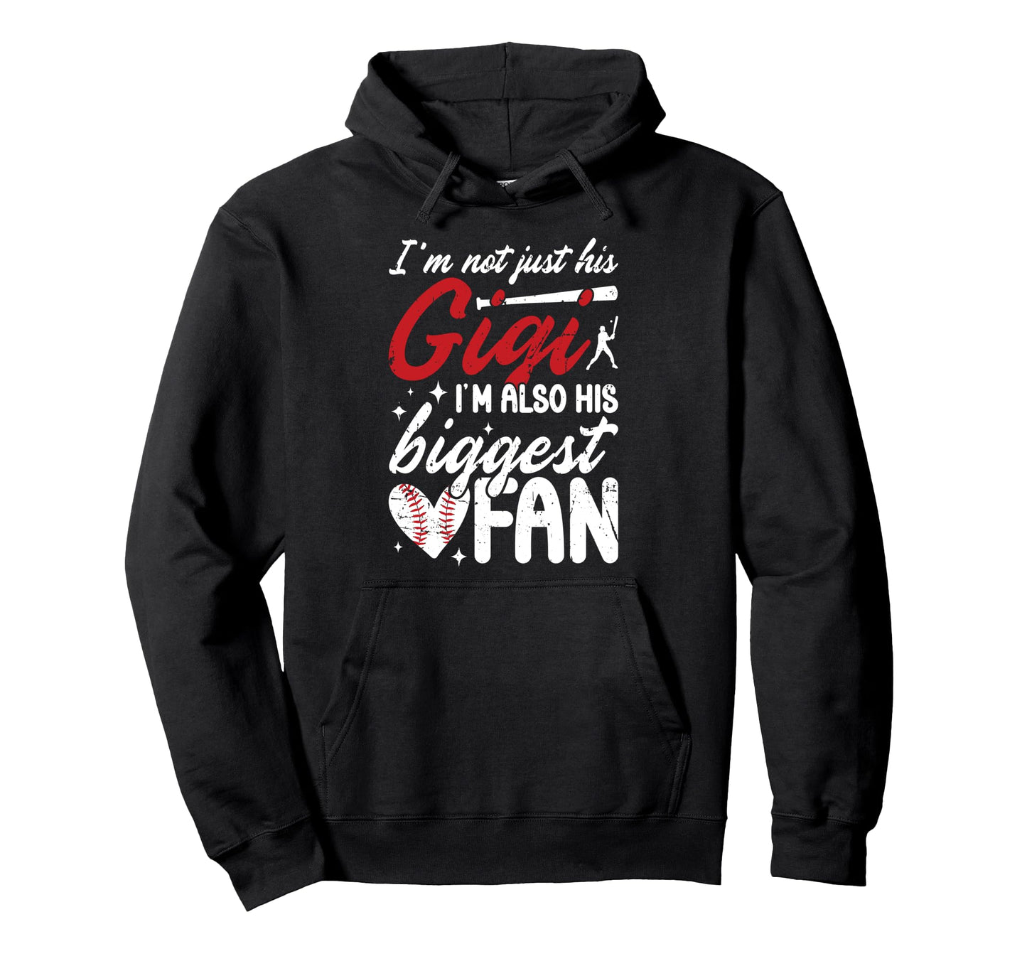 His Biggest Fan Baseball Gigi Baseball Hoodie - Trendy Graphic for Adults - T-Shirt, Sweatshirt, Hoodie