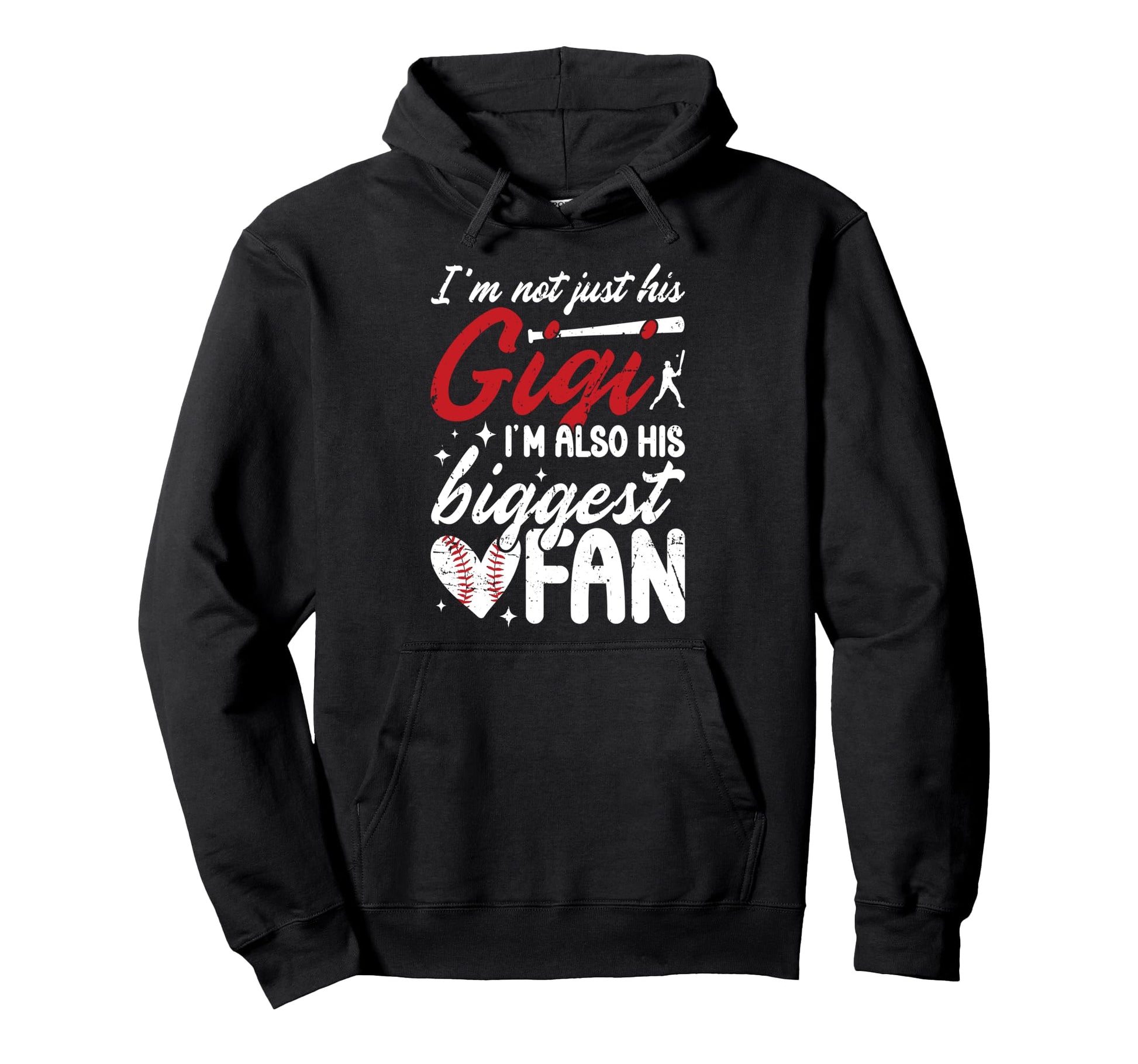 His Biggest Fan Baseball Gigi Baseball Hoodie - Trendy Graphic for Adults - T-Shirt, Sweatshirt, Hoodie