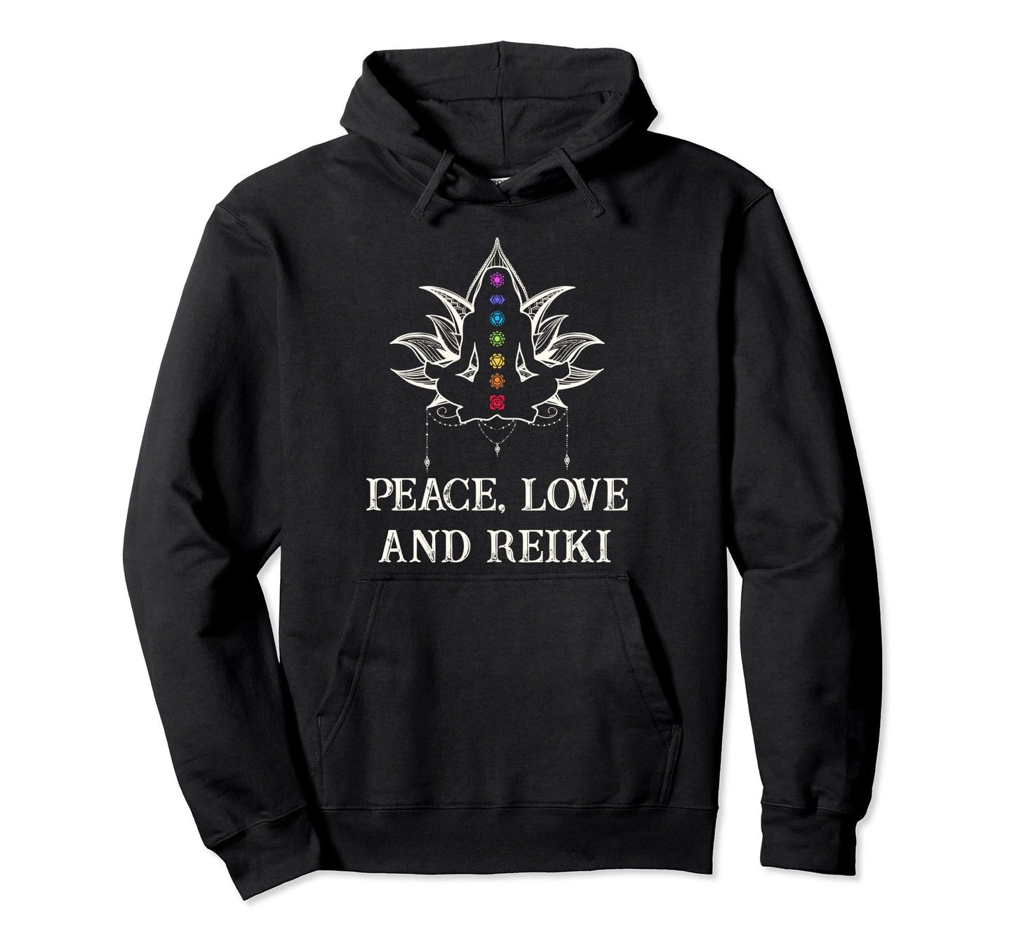 Peace Love Reiki Holistic Reiki Chakra Hoodie - Trendy Graphic Men Women - T-Shirt, Sweatshirt, Hoodie