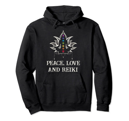 Peace Love Reiki Holistic Reiki Chakra Hoodie - Trendy Graphic Men Women - T-Shirt, Sweatshirt, Hoodie