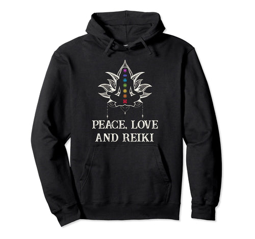 Peace Love Reiki Holistic Reiki Chakra Hoodie - Trendy Graphic Men Women - T-Shirt, Sweatshirt, Hoodie