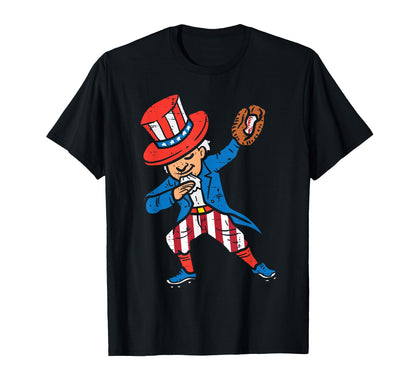 Uncle Sam Dab Baseball 4Th July Sports T-Shirt - Streetwear Style Unisex - T-Shirt, Sweatshirt, Hoodie