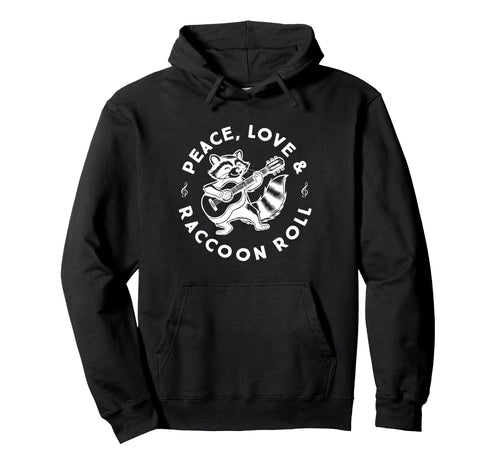 Raccoon Rock And Roll Music Raccoon Hoodie - Graphic Print for Adults - T-Shirt, Sweatshirt, Hoodie