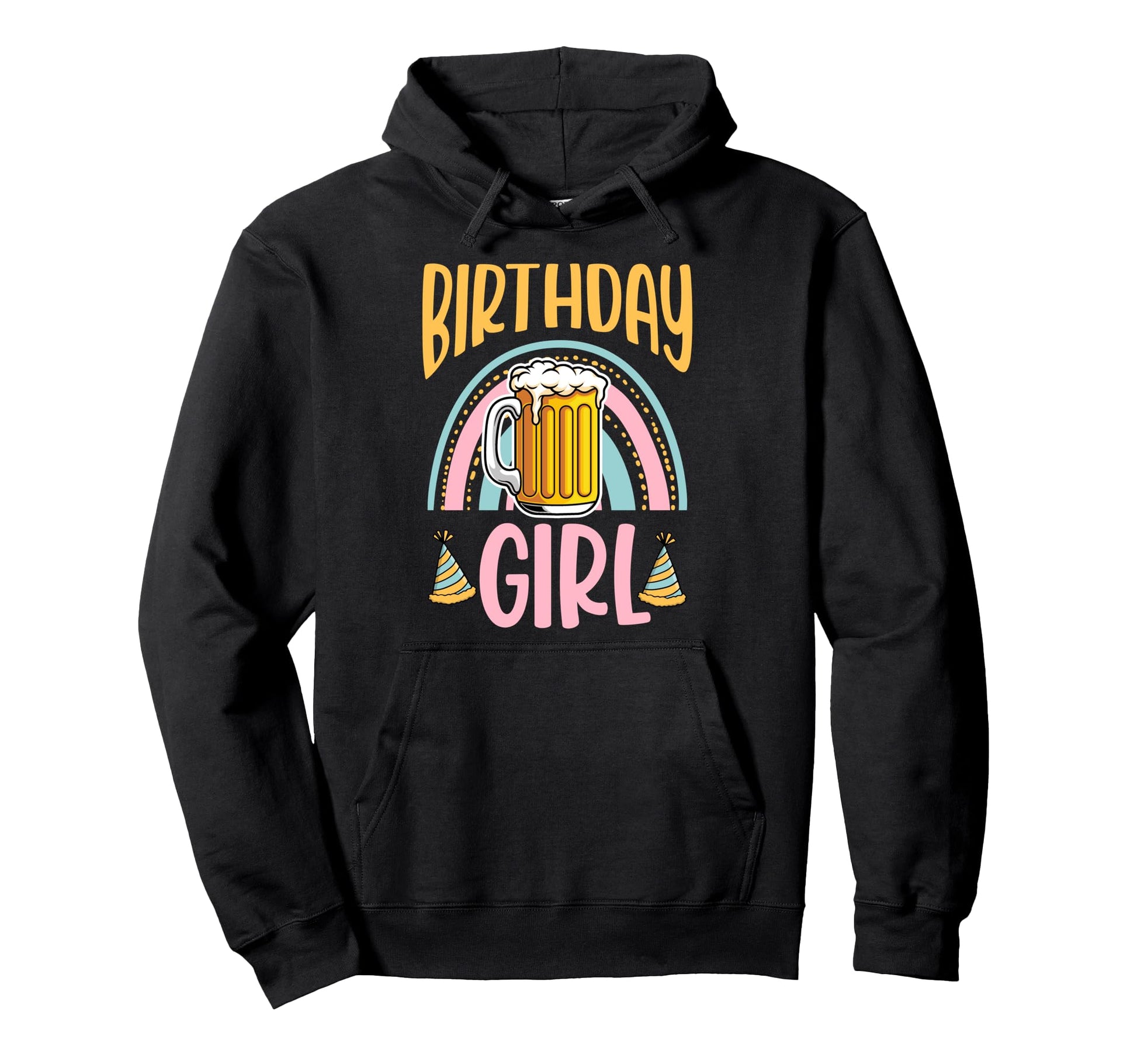 Birthday Beer Boho Bohemian Rainbow Hoodie - Minimalist Print Men Women - T-Shirt, Sweatshirt, Hoodie