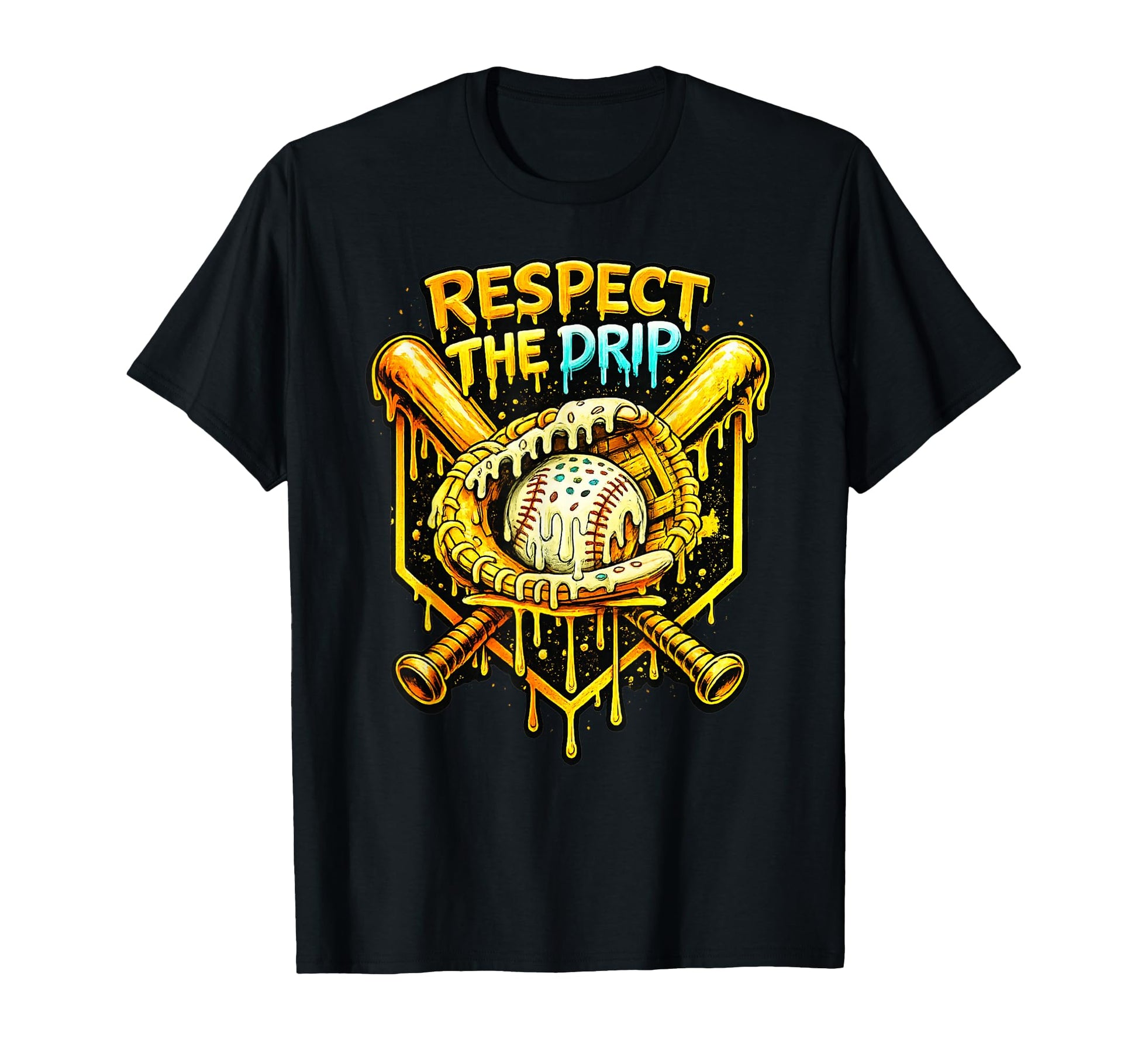 Baseball Drip Team And Ice Cream T-Shirt - Casual Everyday Wear for Adults - T-Shirt, Sweatshirt, Hoodie