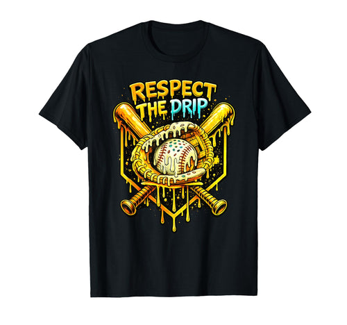 Baseball Drip Team And Ice Cream T-Shirt - Casual Everyday Wear for Adults - T-Shirt, Sweatshirt, Hoodie