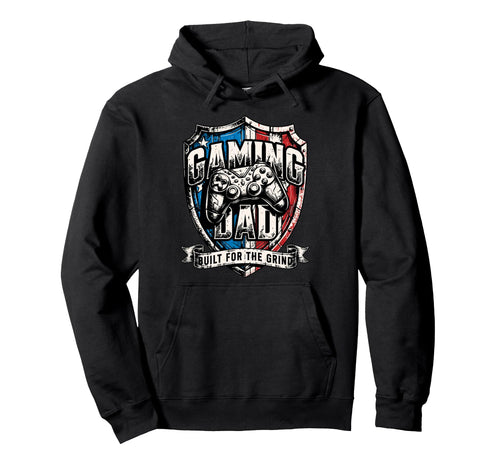 Patriotic Usa Gaming Dad Built Grind Hoodie - Trendy Graphic Men Women - T-Shirt, Sweatshirt, Hoodie