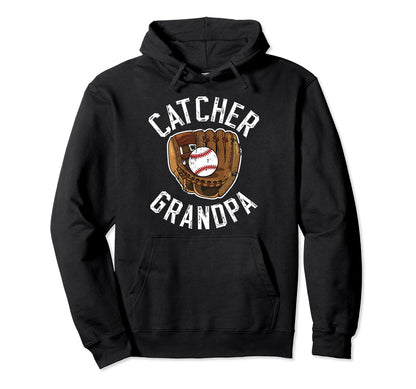 Baseball Catcher Grandpa Proud Baseball Hoodie - Graphic Print for Adults - T-Shirt, Sweatshirt, Hoodie