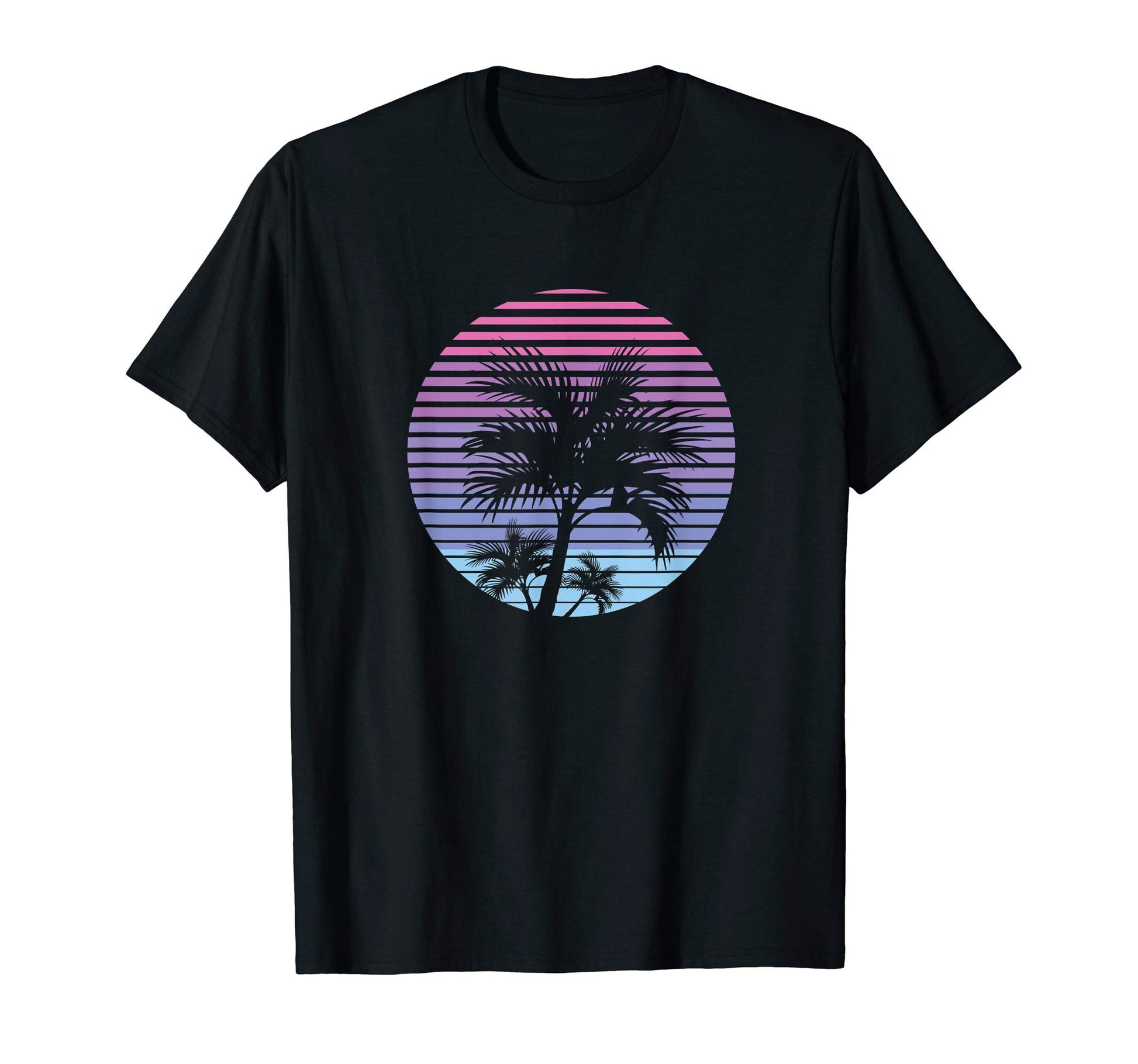 Vaporwave Aesthetic Palm Sunset T-Shirt - Custom Art Print for Adults - T-Shirt, Sweatshirt, Hoodie