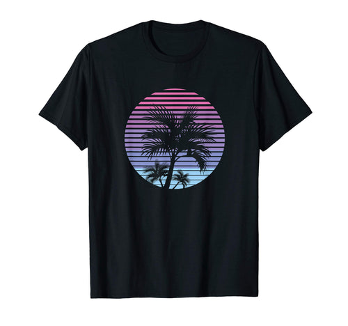 Vaporwave Aesthetic Palm Sunset T-Shirt - Custom Art Print for Adults - T-Shirt, Sweatshirt, Hoodie