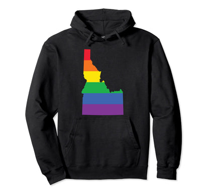Idaho Lgbtq Rainbow Flag Gay Pride Hoodie - Novelty Apparel Unisex - T-Shirt, Sweatshirt, Hoodie