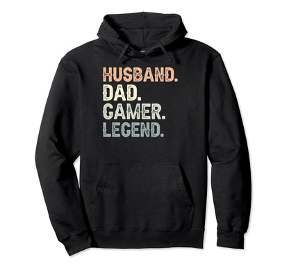 Husband Dad Gamer Legend Funny Hoodie - Streetwear Style for Adults - T-Shirt, Sweatshirt, Hoodie