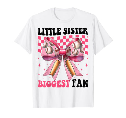 Baseball Sister Coquette Bow Little T-Shirt - Streetwear Style Unisex - T-Shirt, Sweatshirt, Hoodie