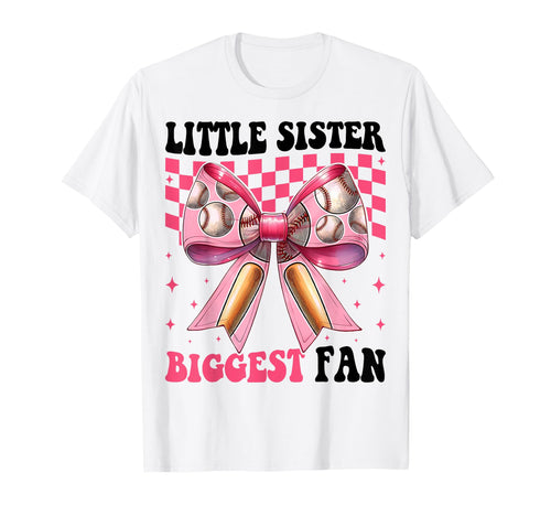 Baseball Sister Coquette Bow Little T-Shirt - Streetwear Style Unisex - T-Shirt, Sweatshirt, Hoodie