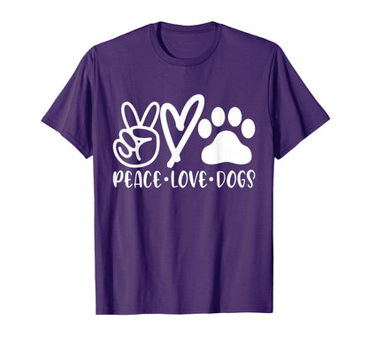 Peace Love Dog Funny Dog Lover Gifts T-Shirt - Unique Graphic Unisex - T-Shirt, Sweatshirt, Hoodie