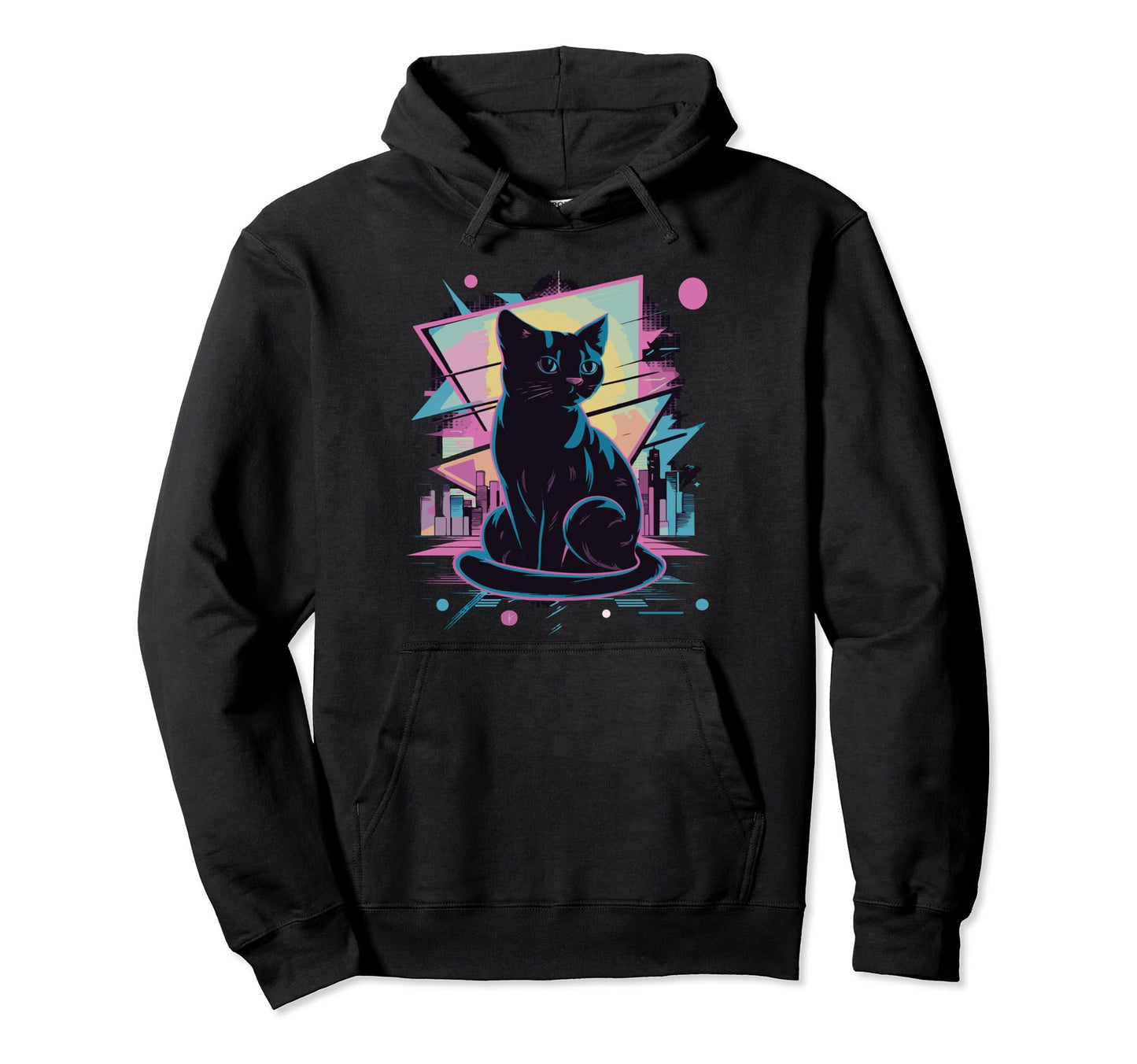 Vaporwave Cat Aesthetic Synthwave Cat Hoodie - Streetwear Style Unisex - T-Shirt, Sweatshirt, Hoodie