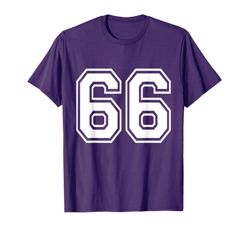 Number 66 Front Back Varsity Sports T-Shirt - Fun Novelty Design Men Women - T-Shirt, Sweatshirt, Hoodie