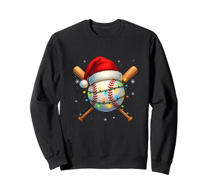 Santa Sports Baseball Player Sweatshirt - Graphic Print Unisex - T-Shirt, Sweatshirt, Hoodie