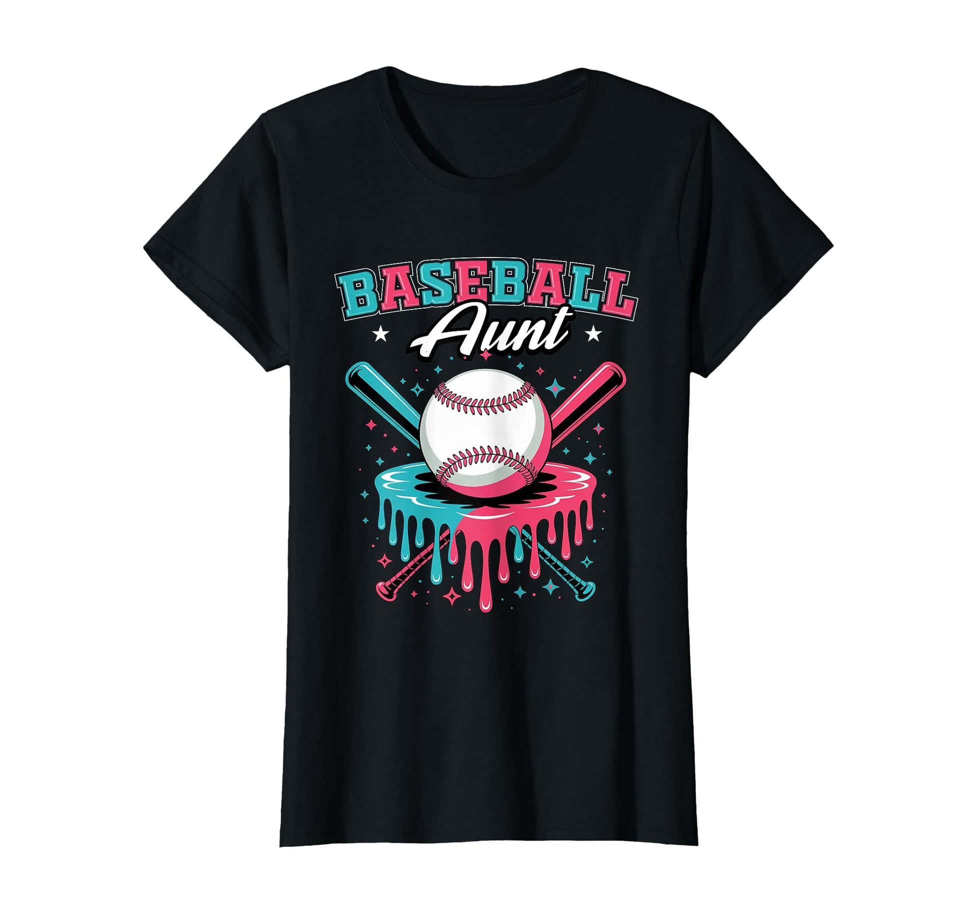 Baseball Aunt Drip Ice Cream T-Shirt - Fun Novelty Design for Adults - T-Shirt, Sweatshirt, Hoodie