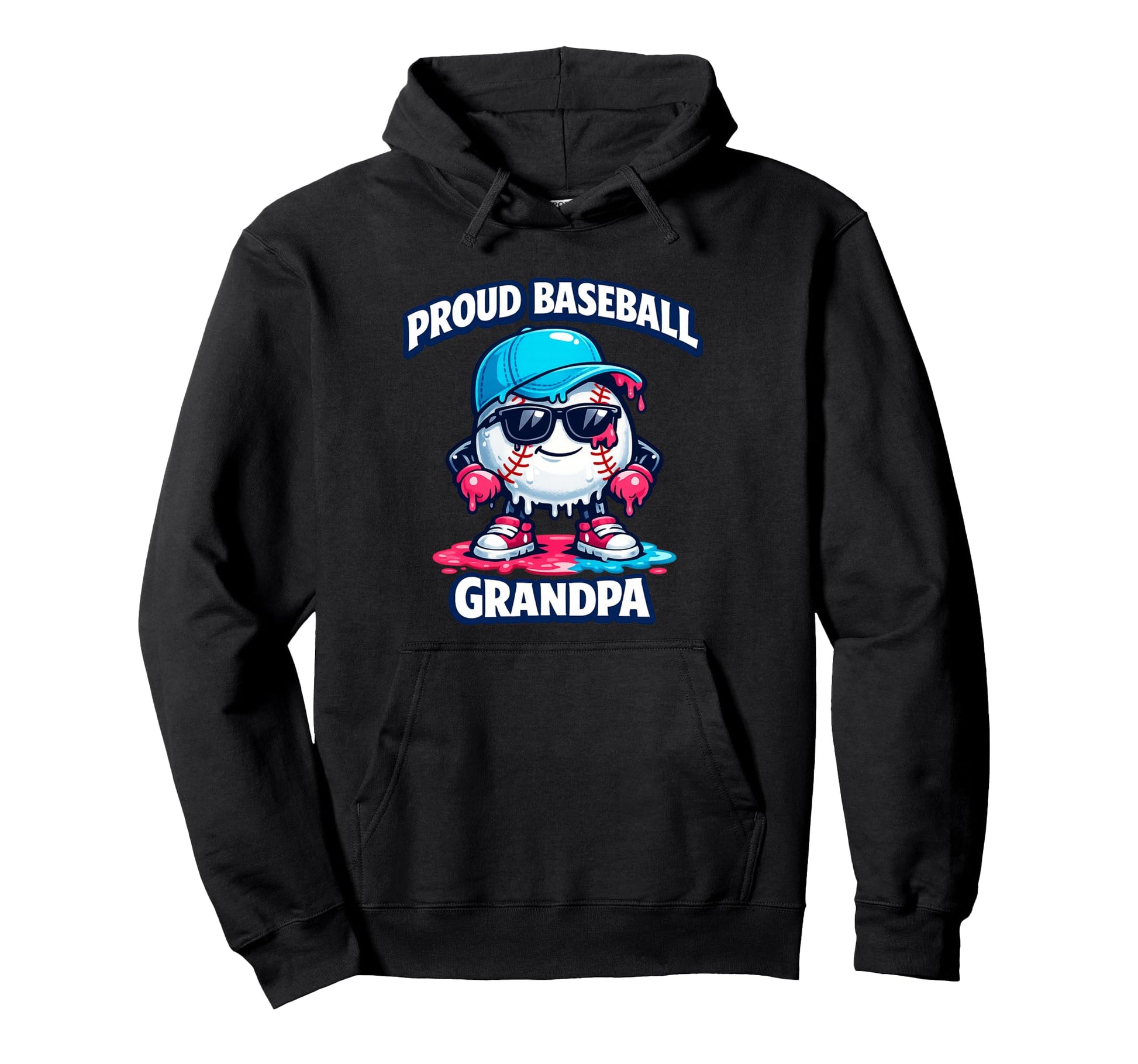 Ice Cream Drip Baseball Grandpa Hoodie - Casual Everyday Wear Unisex - T-Shirt, Sweatshirt, Hoodie