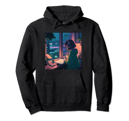 Lofi Anime Headphones 90S Vaporwave Hoodie - Streetwear Style Men Women - T-Shirt, Sweatshirt, Hoodie
