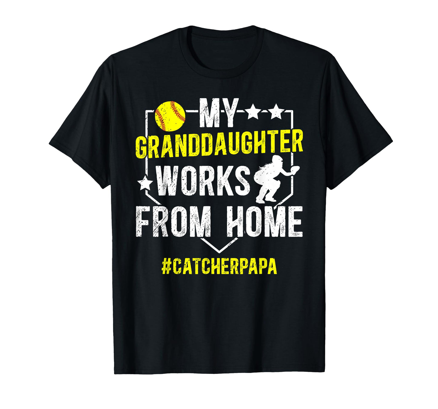 Softball Catcher Papa Proud Papa T-Shirt - Novelty Apparel for Adults - T-Shirt, Sweatshirt, Hoodie