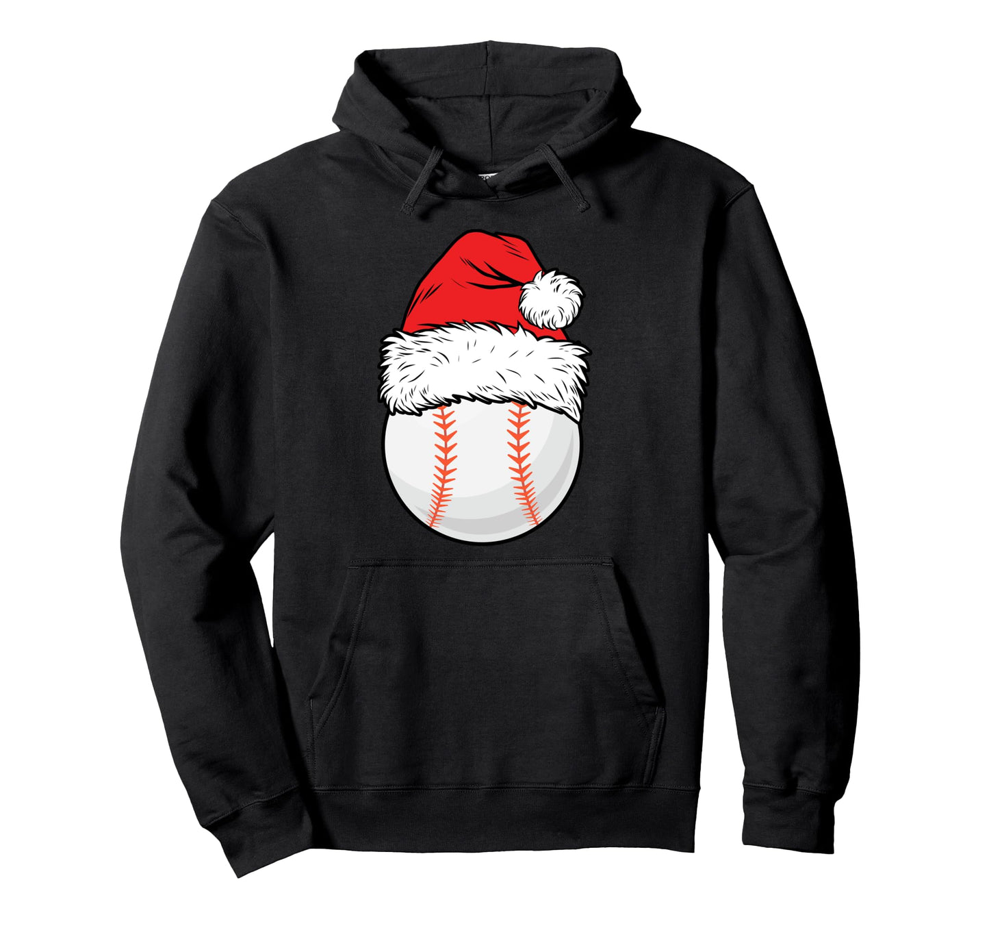 Baseball Ball Santa Hat Matching Hoodie - Custom Art Print for Adults - T-Shirt, Sweatshirt, Hoodie