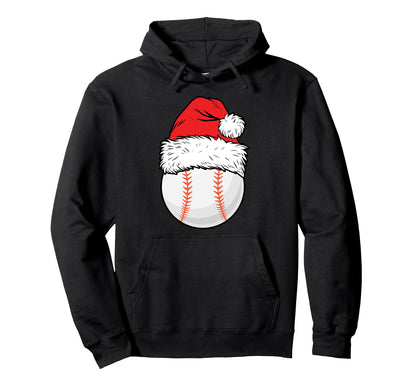 Baseball Ball Santa Hat Matching Hoodie - Custom Art Print for Adults - T-Shirt, Sweatshirt, Hoodie