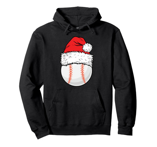 Baseball Ball Santa Hat Matching Hoodie - Custom Art Print for Adults - T-Shirt, Sweatshirt, Hoodie