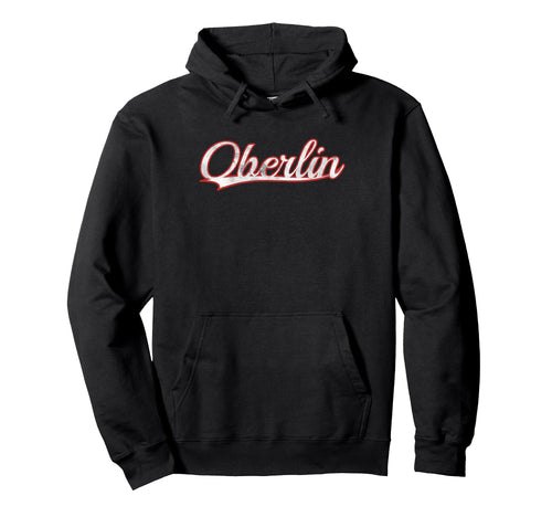 Oberlin Ohio Varsity Distressed Hoodie - Novelty Apparel for Adults - T-Shirt, Sweatshirt, Hoodie
