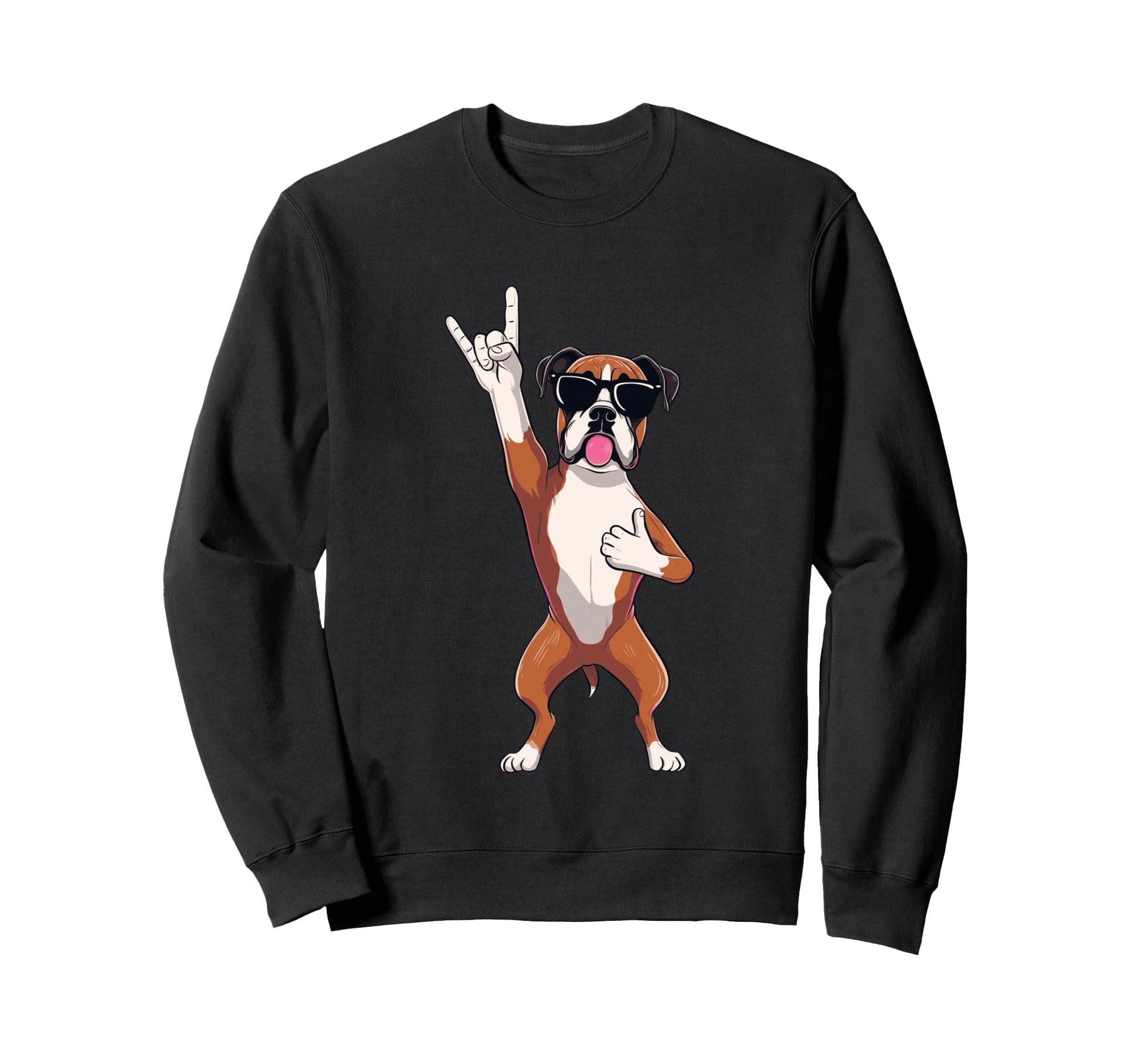 Funny Rock Dog Boxer Breed Sweatshirt - Streetwear Style Unisex - T-Shirt, Sweatshirt, Hoodie