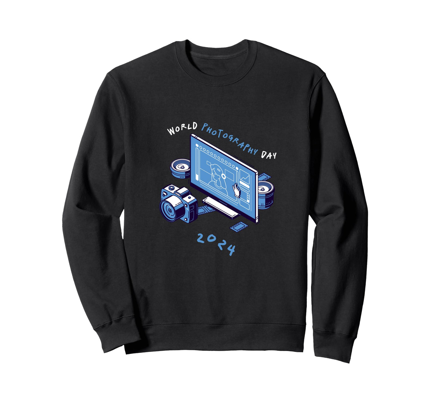 World Photography Day Camera Snap Sweatshirt - Minimalist Print Men Women - T-Shirt, Sweatshirt, Hoodie