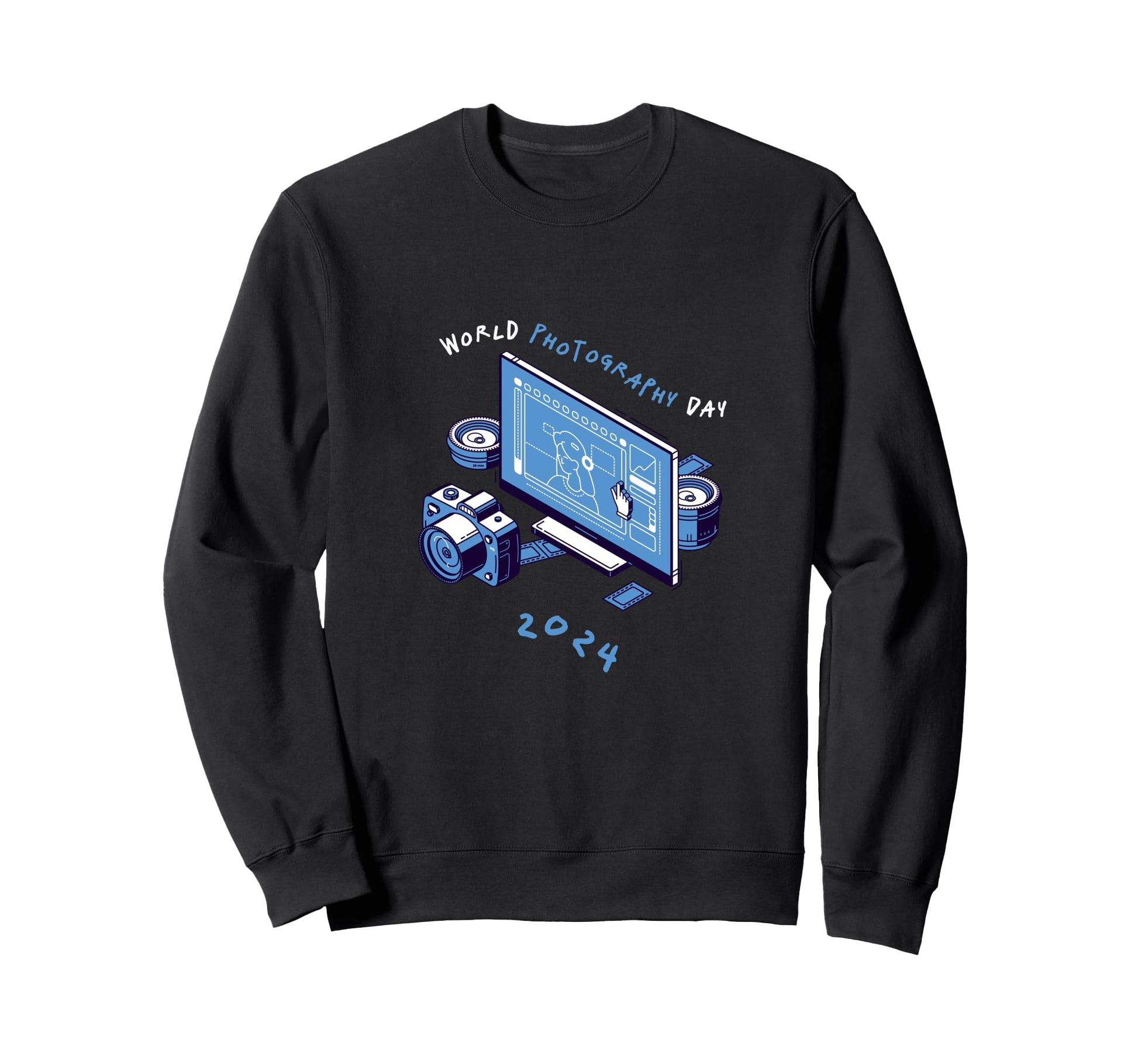 World Photography Day Camera Snap Sweatshirt - Minimalist Print Men Women - T-Shirt, Sweatshirt, Hoodie