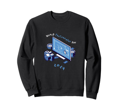 World Photography Day Camera Snap Sweatshirt - Minimalist Print Men Women - T-Shirt, Sweatshirt, Hoodie