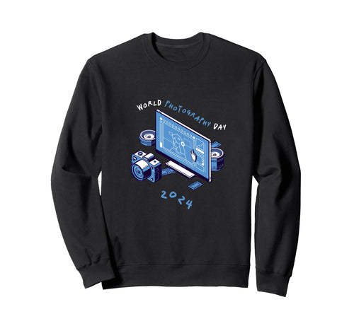 World Photography Day Camera Snap Sweatshirt - Minimalist Print Men Women - T-Shirt, Sweatshirt, Hoodie