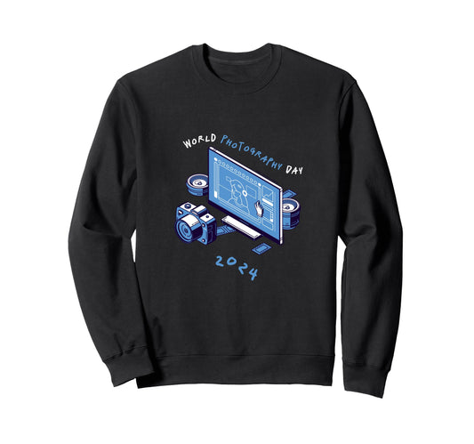 World Photography Day Camera Snap Sweatshirt - Minimalist Print Men Women - T-Shirt, Sweatshirt, Hoodie