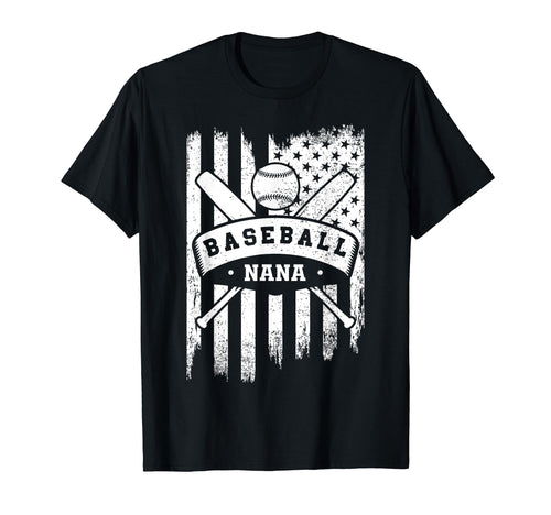Baseball Nana Usa American Flag T-Shirt - Aesthetic Graphic Men Women - T-Shirt, Sweatshirt, Hoodie