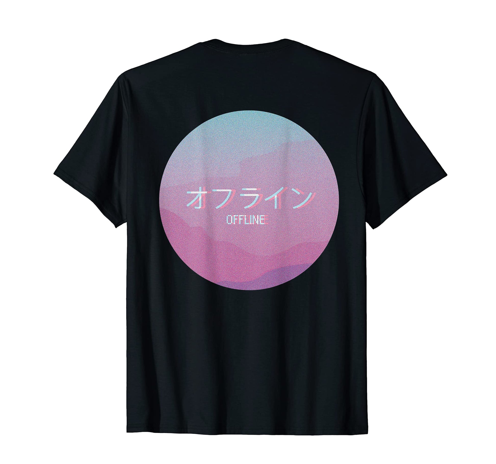 Sad Vaporwave Offline Kanji Back T-Shirt - Casual Everyday Wear for Adults - T-Shirt, Sweatshirt, Hoodie