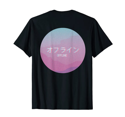Sad Vaporwave Offline Kanji Back T-Shirt - Casual Everyday Wear for Adults - T-Shirt, Sweatshirt, Hoodie