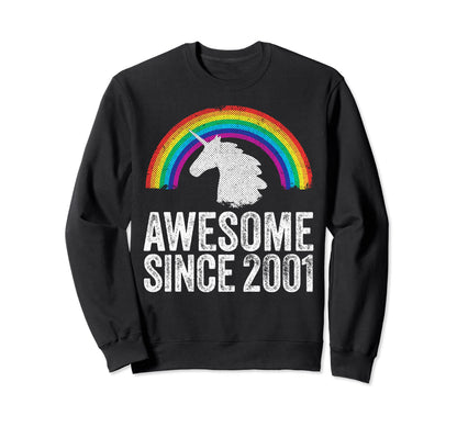 2001 22Nd Birthday Gift 22 Years Sweatshirt - Aesthetic Graphic Men Women - T-Shirt, Sweatshirt, Hoodie