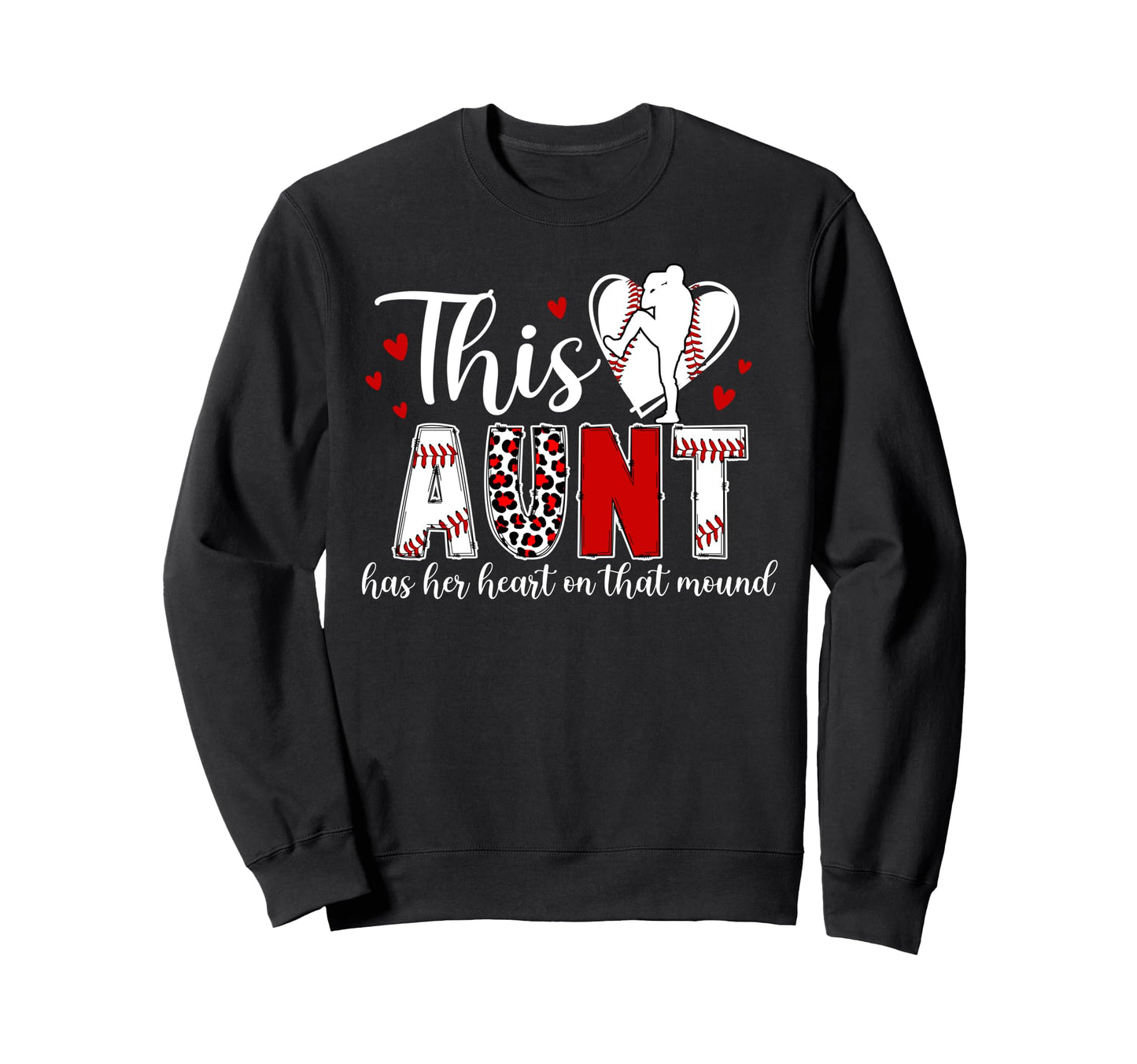 Proud Baseball Pitcher Aunt Baseball Sweatshirt - Minimalist Print Unisex - T-Shirt, Sweatshirt, Hoodie