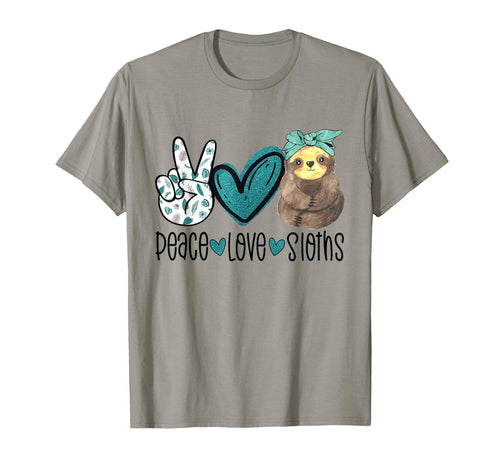 Peace Love Sloths Funny Sloth Gift T-Shirt - Graphic Print Men Women - T-Shirt, Sweatshirt, Hoodie