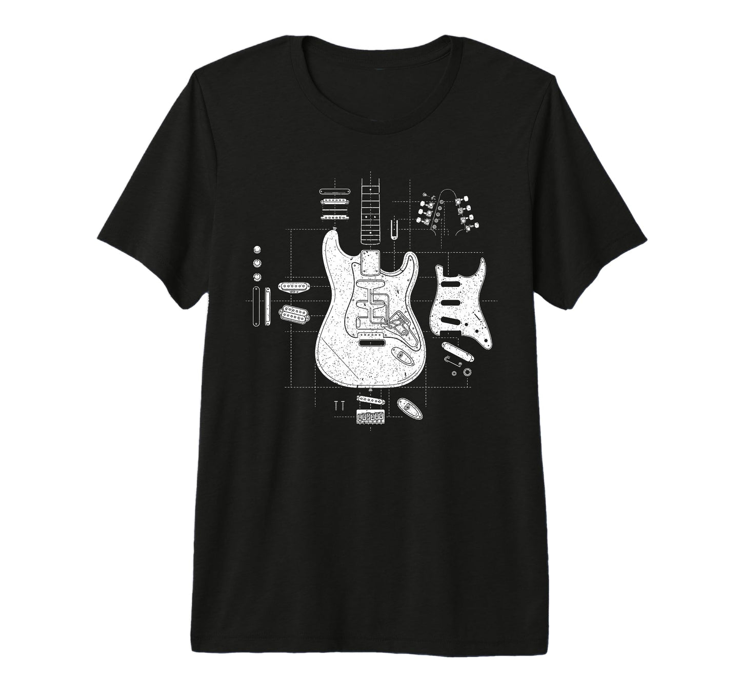 Rock Guitar Sketch Rock Music Lover T-Shirt - Trendy Graphic for Adults - T-Shirt, Sweatshirt, Hoodie