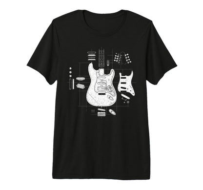 Rock Guitar Sketch Rock Music Lover T-Shirt - Trendy Graphic for Adults - T-Shirt, Sweatshirt, Hoodie