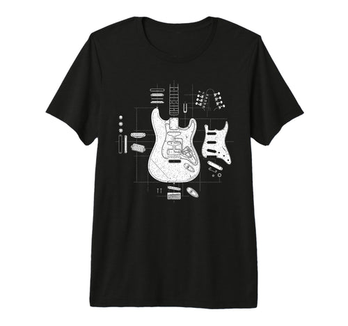 Rock Guitar Sketch Rock Music Lover T-Shirt - Trendy Graphic for Adults - T-Shirt, Sweatshirt, Hoodie