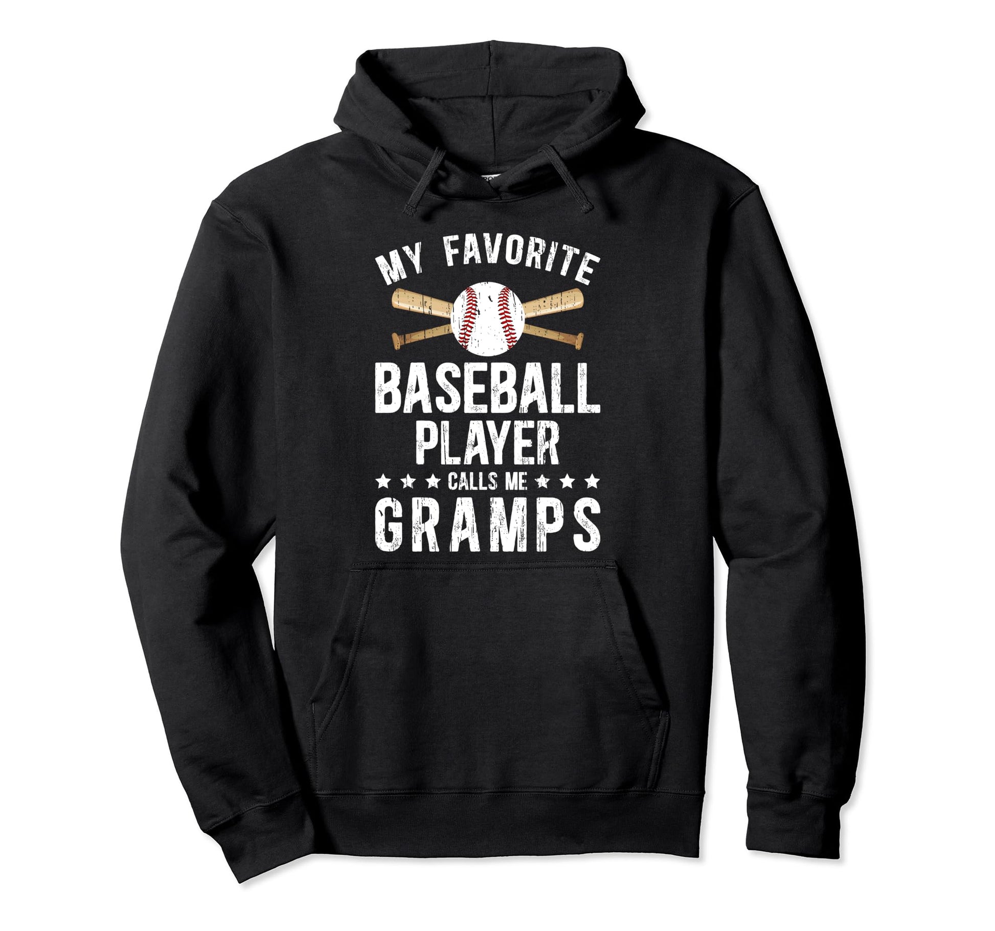 My Favorite Baseball Player Gramps Hoodie - Fun Novelty Design for Adults - T-Shirt, Sweatshirt, Hoodie