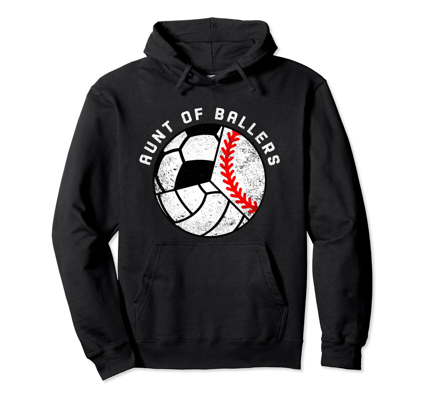 Aunt Ballers Funny Baseball Hoodie - Fun Novelty Design Men Women - T-Shirt, Sweatshirt, Hoodie
