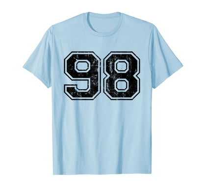 Number 98 Varsity Distressed Sport T-Shirt - Streetwear Style Men Women - T-Shirt, Sweatshirt, Hoodie