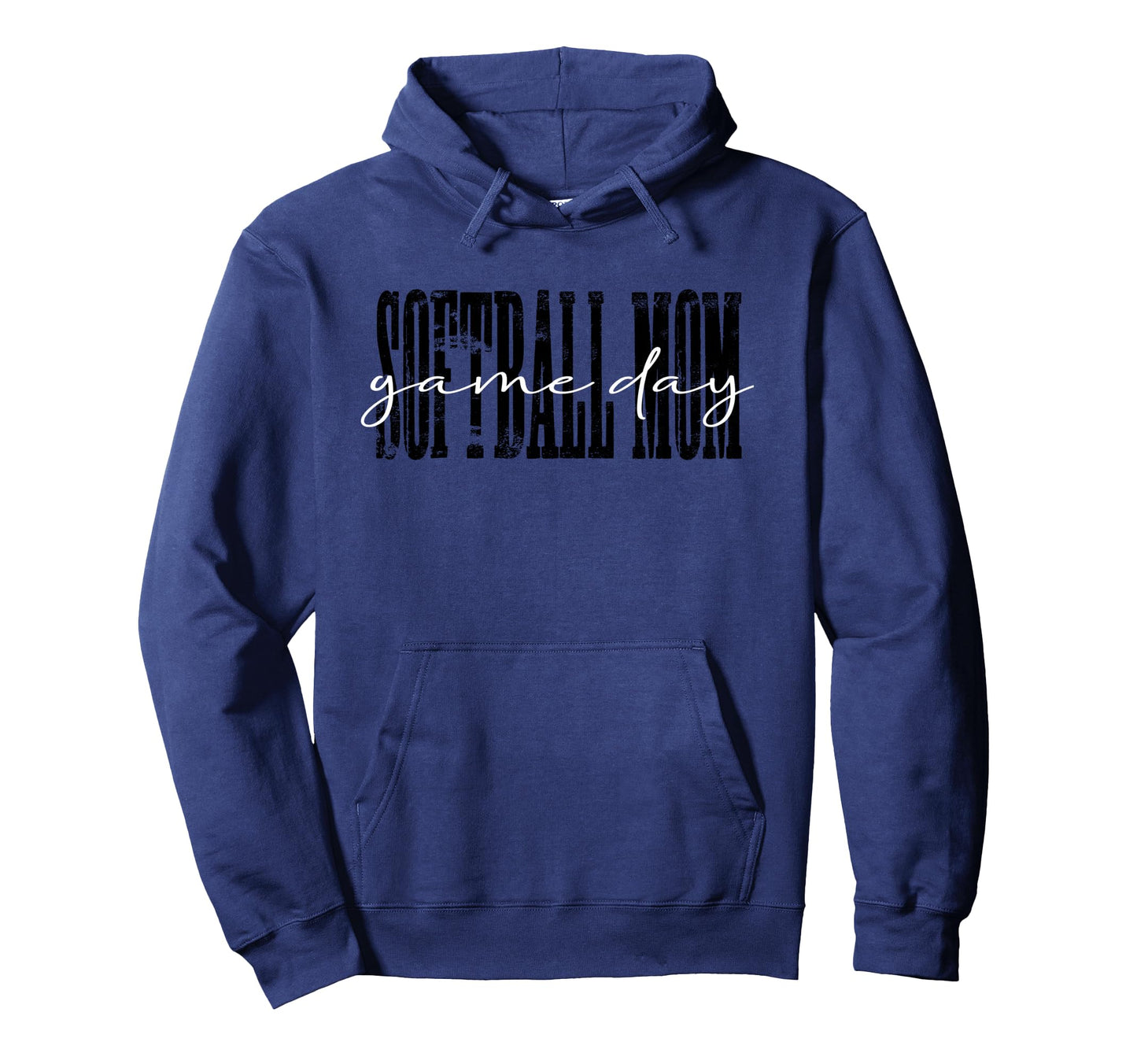 Softball Mom Game Day Distressed Hoodie - Custom Art Print for Adults - T-Shirt, Sweatshirt, Hoodie