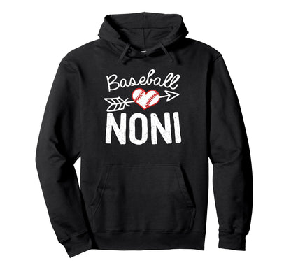 Baseball Noni Grandma Hoodie - Aesthetic Graphic for Adults - T-Shirt, Sweatshirt, Hoodie
